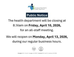 Public closing notice for Friday, April 10.